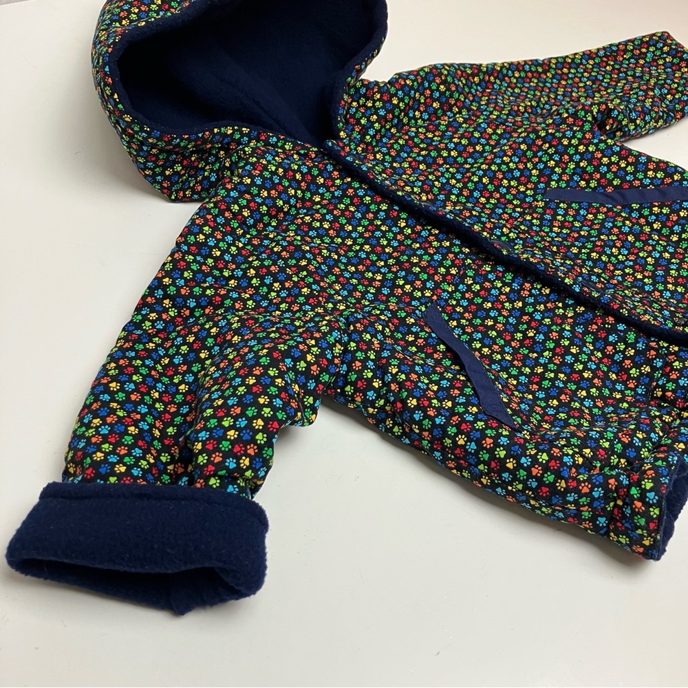 Vintage Baby Jacket 9-12m Handmade Hooded Fleece Colorful Maximalist 90s Canada
